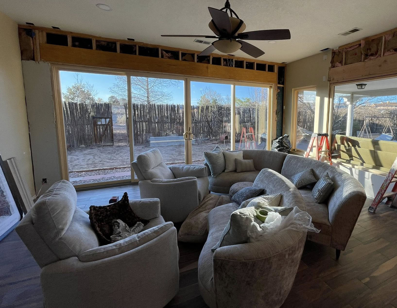 Window replacement during living room remodel in Albuquerque New Mexico